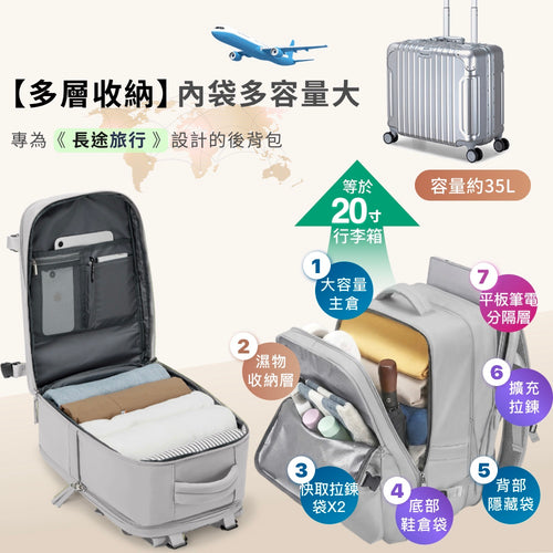 全新升級可擴充旅行背包