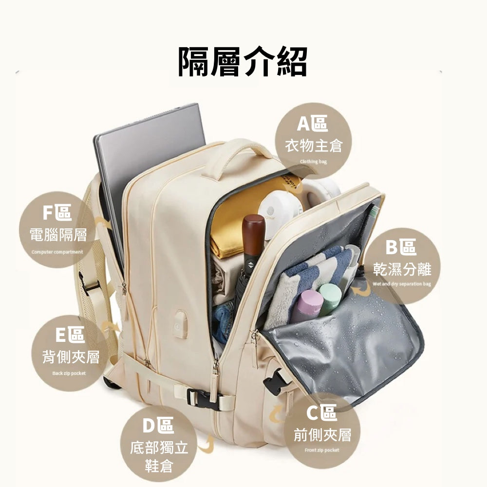 可擴充旅行萬用後背包