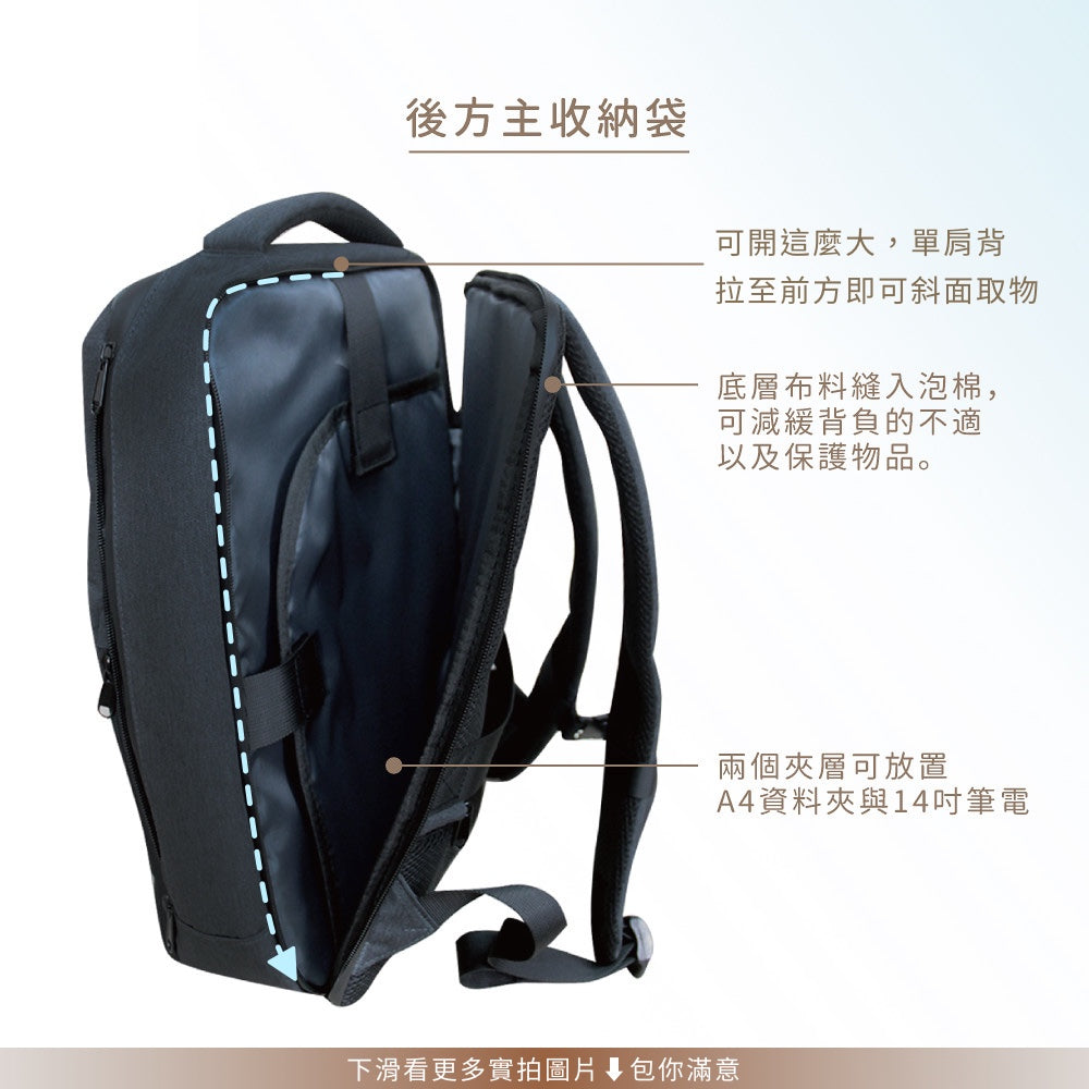 防水商務通勤後背包