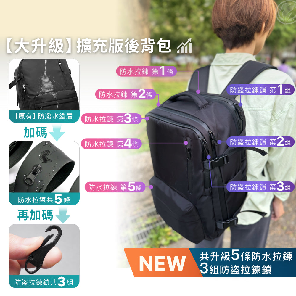 可擴充旅行萬用後背包