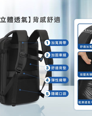 真空壓縮大容量商務後背包