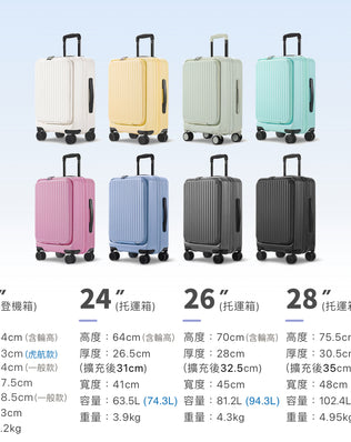 Luumy 前開式煞車行李箱