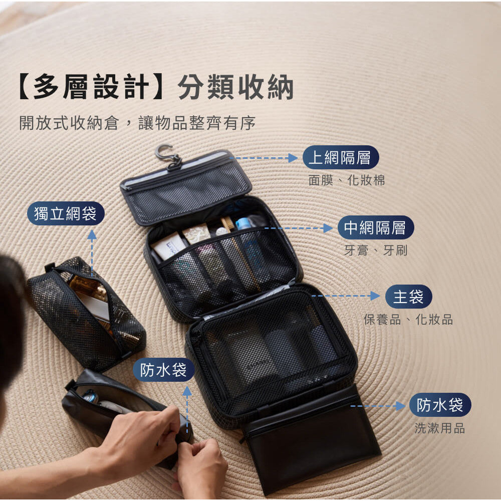 懸掛式多隔層盥洗包